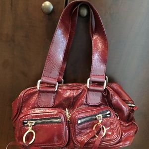Red patent medium Chloe tote